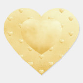 Sticker Cœur Motif de cœurs dorés sur or faux (Devant)