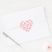 Sticker Cœur Motif de cube géométrique Melon rose (Enveloppe)