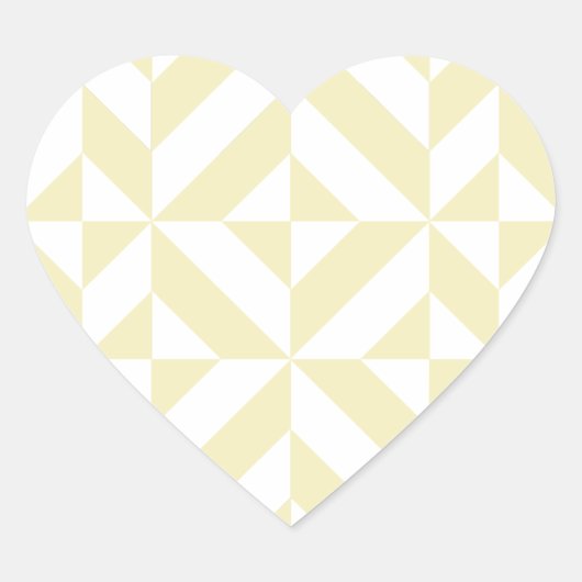 Sticker Cœur Motif de cube géométrique or pâle (Devant)