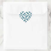 Sticker Cœur Motif de cube vert géométrique profond Turquoise (Sac)