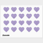 Sticker Cœur Motif de diamants de Checker Violet (Feuille)