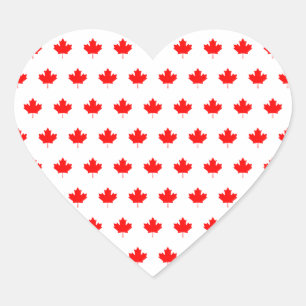 Sticker Cœur Motif de feuille d'érable rouge