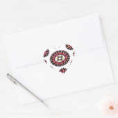 Sticker Cœur Motif de fleurs Mandala (Enveloppe)