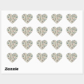 Sticker Cœur Motif de fleurs multicolores populaire (Feuille)
