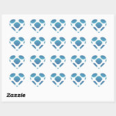 Sticker Cœur Motif de mosaïque Blue Seashell (Feuille)
