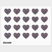 Sticker Cœur Motif de petites fleurs heureuses (Feuille)