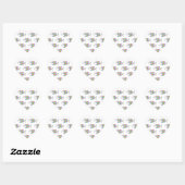 Sticker Cœur Motif de poisson Abstrait (Feuille)