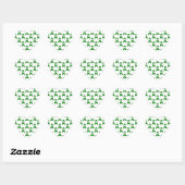 Sticker Cœur Motif de ruban vert (Feuille)