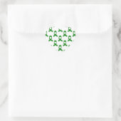 Sticker Cœur Motif de ruban vert (Sac)