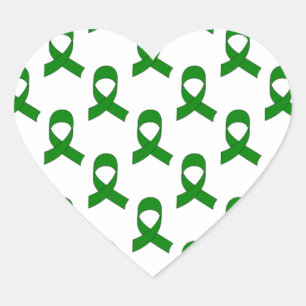 Sticker Cœur Motif de ruban vert