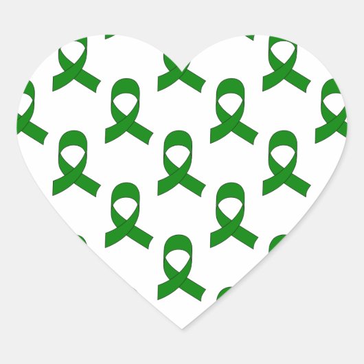 Sticker Cœur Motif de ruban vert (Devant)