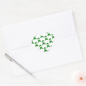 Sticker Cœur Motif de ruban vert (Enveloppe)
