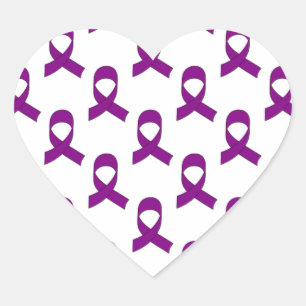 Sticker Cœur Motif de ruban violet