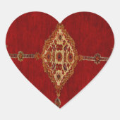 Sticker Cœur Motif de tapis persan (Devant)