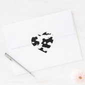 Sticker Cœur Motif de vache noir et blanc (Enveloppe)