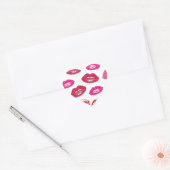 Sticker Cœur Motif des lèvres rouge et rose (Enveloppe)