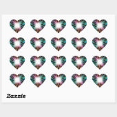 Sticker Cœur Motif d'explosion Starburst (Feuille)