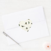 Sticker Cœur Motif d'oiseaux (Enveloppe)