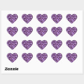 Sticker Cœur Motif empreinte de léopard violet (Feuille)