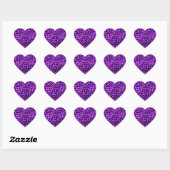 Sticker Cœur Motif empreinte de léopard violet Neon (Feuille)