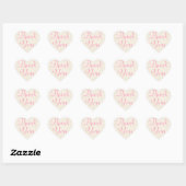 Sticker Cœur Motif en bois rose Merci rustique (Feuille)