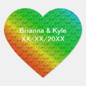 Sticker Cœur Motif floral arc-en-ciel Mariage d'automne (Devant)