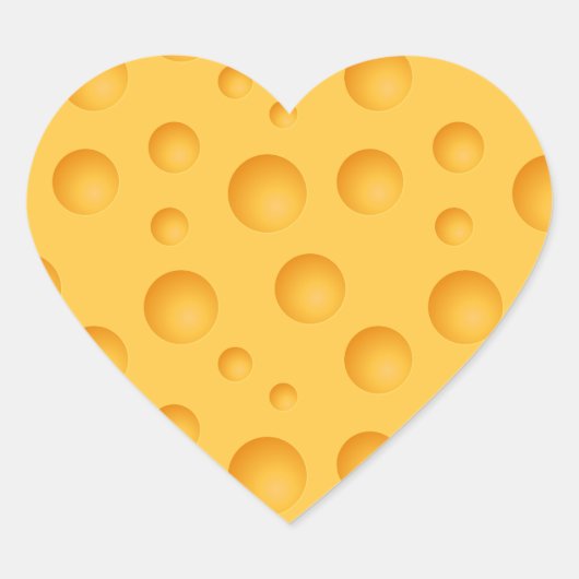 Sticker Cœur Motif jaune de fromage (Devant)