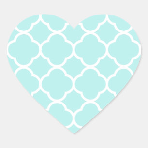 Sticker Cœur Motif marocain Aqua Blue