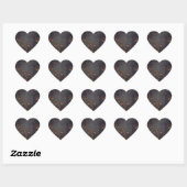 Sticker Cœur Motif noir rustique (Feuille)