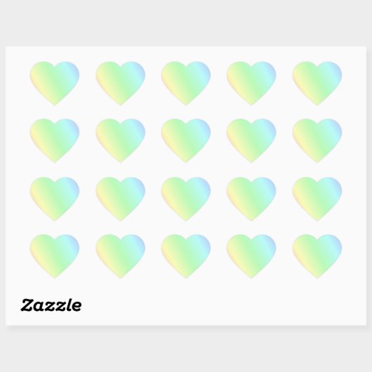 Sticker Cœur Motif pastel multicolore (Feuille)