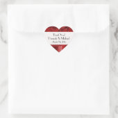 Sticker Cœur Motif Patchwork, Fond Patchwork, Mariage (Sac)