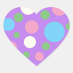 Sticker Cœur Motif pois coloré