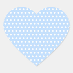 Sticker Cœur Motif Polka blanc et bleu. Spotty.