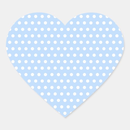 Sticker Cœur Motif Polka blanc et bleu. Spotty. (Devant)