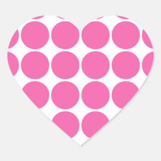 Sticker Cœur Motif Polka Dot Imprimer Design Pois rose chaud
