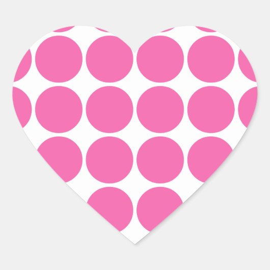 Sticker Cœur Motif Polka Dot Imprimer Design Pois rose chaud (Devant)