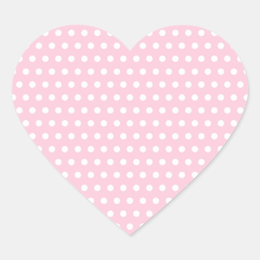 Sticker Cœur Motif Polka Rose et Blanc. Spotty. (Devant)