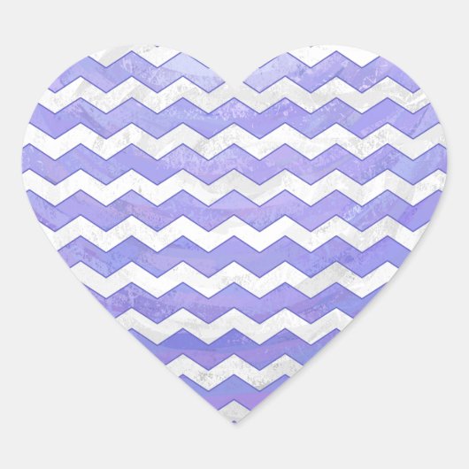 Sticker Cœur Motif Purple Sun Chevron (Devant)