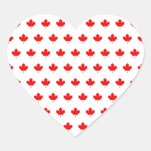Sticker Cœur Motif Red Maple Leaf (Devant)