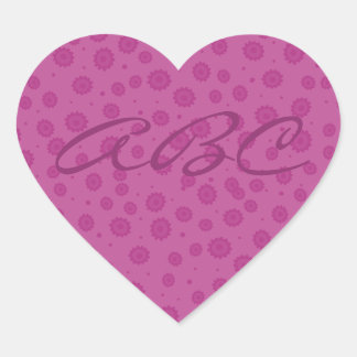 Sticker Cœur Motif rose