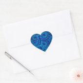 Sticker Cœur Motif Rose bleu (Enveloppe)