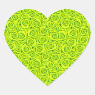 Sticker Cœur motif rose fleuri Abstrait