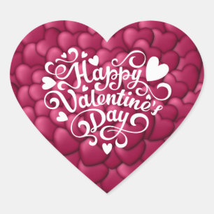 Sticker Cœur Motif rouge texture 3D Coeurs-32322