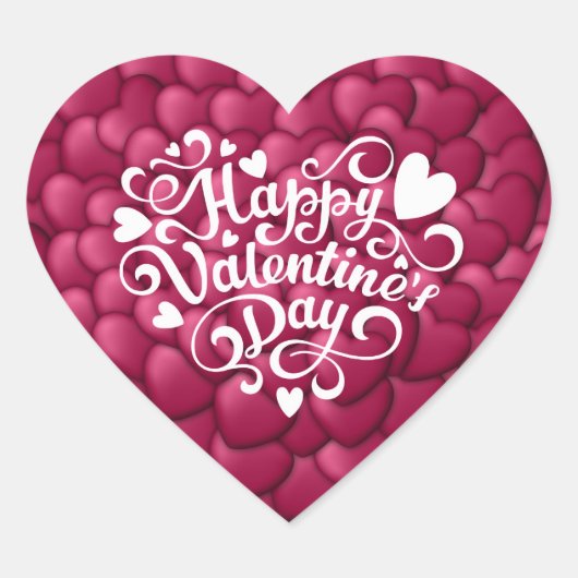 Sticker Cœur Motif rouge texture 3D Coeurs-32322 (Devant)