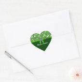 Sticker Cœur Motif shamrock vert Lucky (Enveloppe)