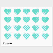 Sticker Cœur Motif turquoise Blue Polka (Feuille)