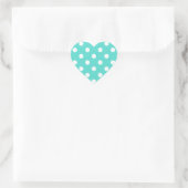 Sticker Cœur Motif turquoise Blue Polka (Sac)