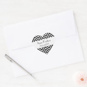 Sticker Cœur Motif Zigzag noir et blanc, Graduation (Enveloppe)