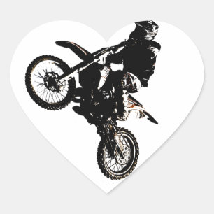 Sticker Cœur Motocross