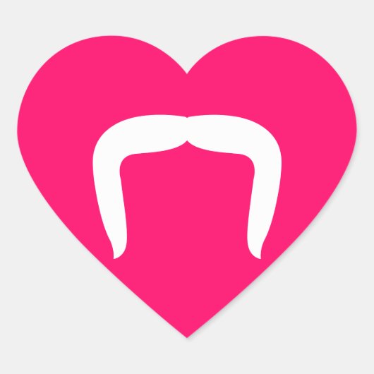 Sticker Cœur Moustache en fer à cheval (Devant)